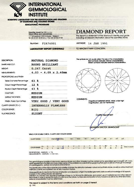 Foto 9 - Diamant IGI 0,247ct Brillant Lupenrein Wesselton, D5746