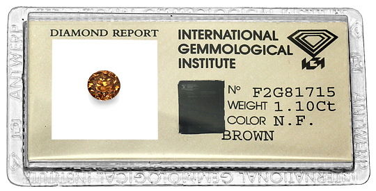 Foto 1 - 1,10ct Brillant Fancy Brown, Kräftige Bronze Farbe IGI, D6564