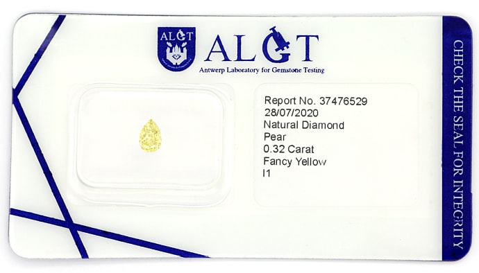 Foto 1 - Tropfen Diamant 0,32 Carat in Fancy Yellow, D6908
